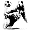 Bear playing soccer
