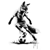Fox playing soccer