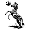 Zebra Playing Soccer