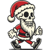 Santa Skeleton Walking