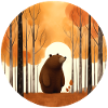Bär im Herbstwald