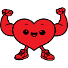 Kawaii chibi cartoon muscle heart