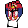 Poing drapeau de la Serbie