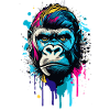 Gorilla Colorful - Colorful Gorilla Monkey Gorillas