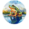 Grenouille polygonale dans l’étang