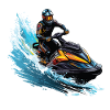 Jet-ski sur les vagues