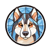 Husky-Hunderasse Bunte Aquarell-Illustration