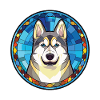 Husky-Hunderasse Bunte Aquarell-Illustration