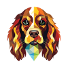 Spaniel-Hunderasse Bunte Aquarell-Illustration