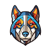 Husky-Hunderasse Bunte Aquarell-Illustration