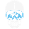 Schädel mit Skibrille