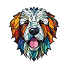 Pyrenäen-Schäferhund-Rasse buntes Aquarell