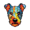 Pumi Hunderasse Bunte Aquarell-Illustration