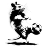 Hamster playing wild soccer