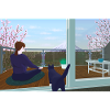 Balkon-Zen mit Katze