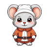 Mouse Christmas Design - Kawaii Style