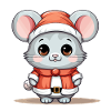 Mouse Christmas Design - Kawaii Style