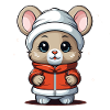 Mouse Christmas Design - Kawaii Style