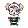 Mouse Christmas Design - Kawaii Style