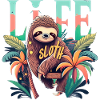 Life is Sloth T-Shirt - Sæt farten ned og slap af