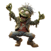 Marvin the green cheerful zombie