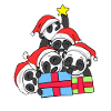 Pandas mit Geschenke - Weihnachtsbaum