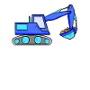 Bagger Baustelle Baggerfahrer Blau