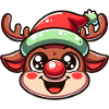Christmas reindeer with hat
