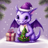 Purple Christmas Dragon