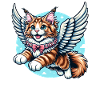 Maine Coon Cat Angel Flying