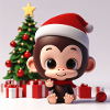 Cute monkey at Christmas