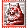 Chat au look timbre-poste