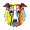 Whippet-Hunderasse Bunte Aquarell-Illustration