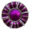 Bouton rose avec perles