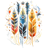 Feathers, Boho, Ethnic, Style, Pattern Tribal Indians
