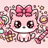 Kawaii christmas candy cat