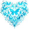 Heart, butterflies, tribal style, illustration