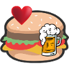 Burger mit Bier