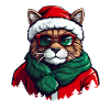 Cool Christmas cat with sunglasses