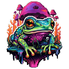 Trippy Psychedelic Mushroom Frog