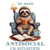 Clever sloth with book
