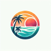 Sunset with palm trees