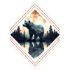 Abstract bear in the mountains