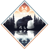 Abstract bear in the mountains