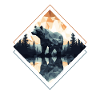 Abstract bear in the mountains
