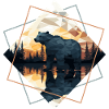 Abstract bear in the mountains