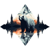Abstract bear in the mountains