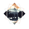 Abstract bear in the mountains