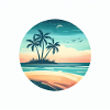 Insel mit Palmen am Meer