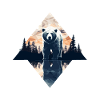 Abstract bear in the mountains